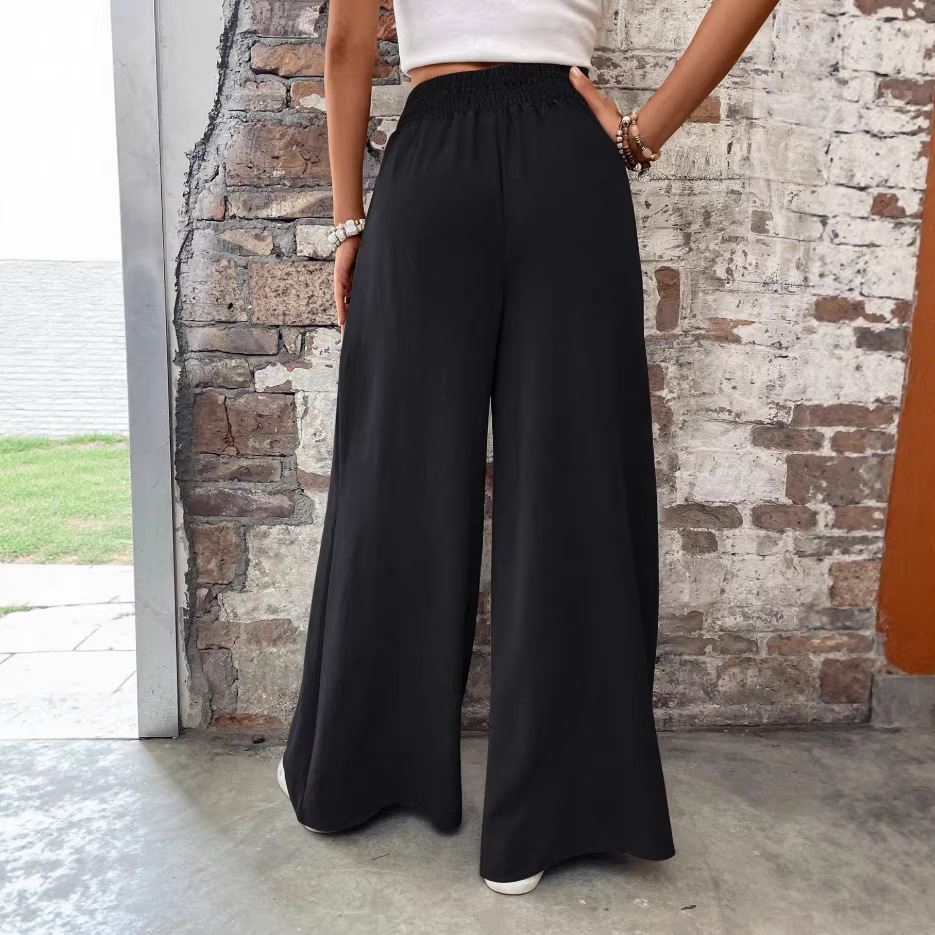 Women's High-Waist Wide-Leg Pants with Pockets