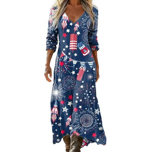 Women's Striped Floral Print Ruched Midi Dress