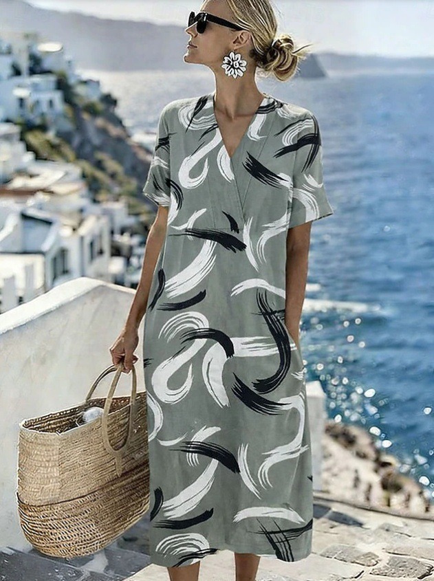 Women's Floral Print Ruched Midi Dress Sleeveless Deep V-Neck Bodycon
