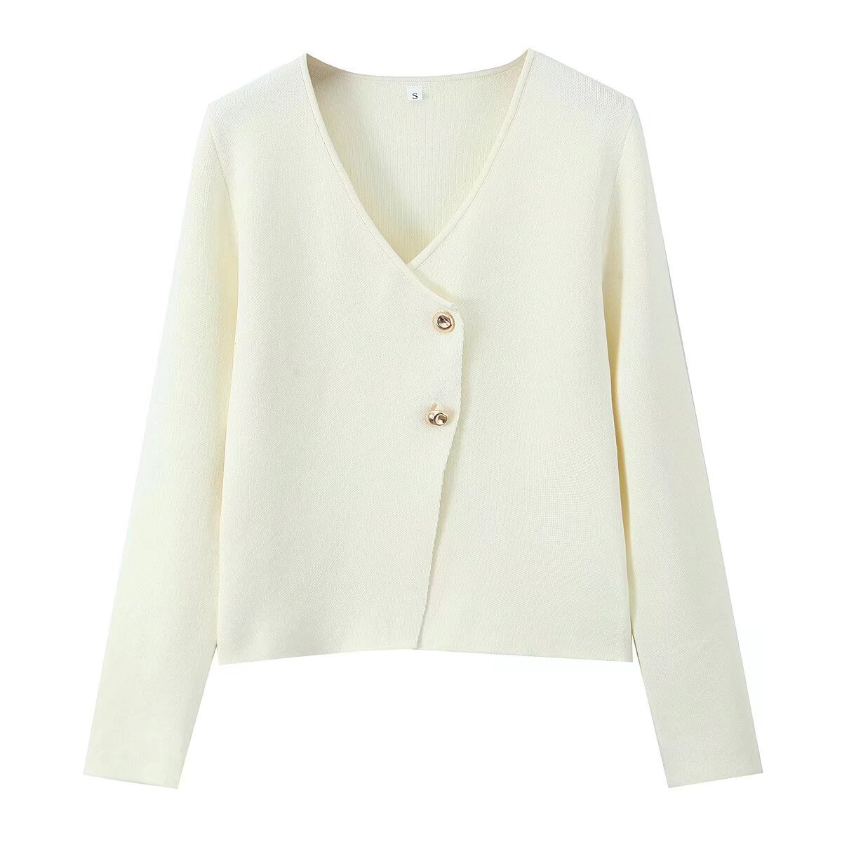 Women's Gold Button Long Sleeve Knit Cardigan