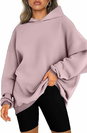 Women's Oversized Fleece-Lined Hooded Pullover Sweatshirt