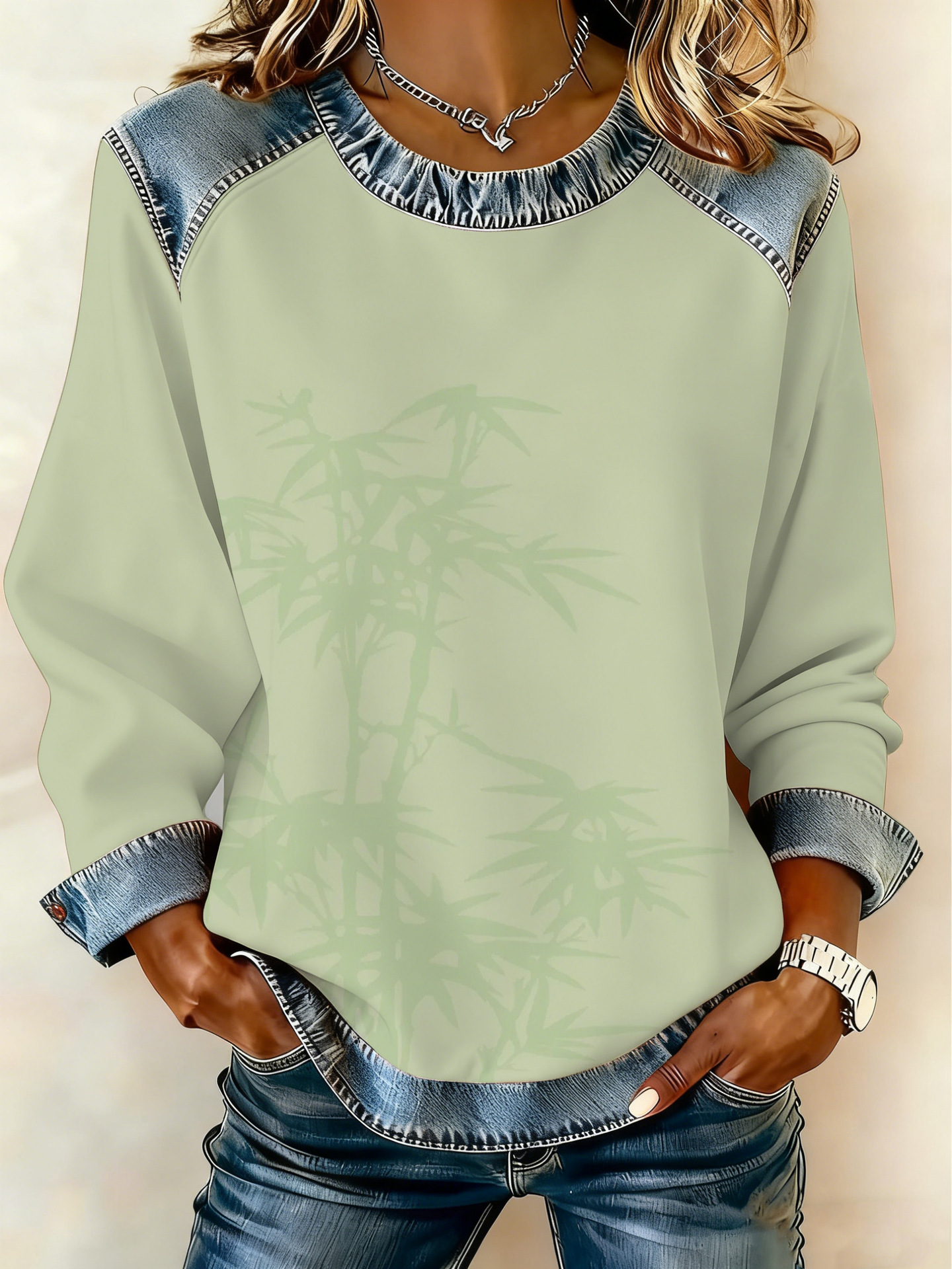 Women's Animal Lion Tiger Print Crewneck Sweatshirt