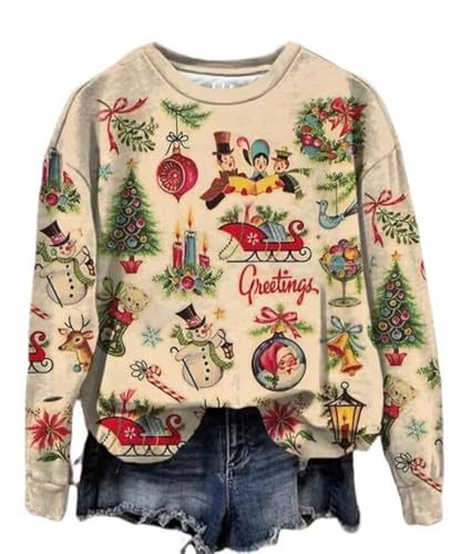 Women's Floral Animal Pumpkin Print Crewneck Sweatshirt