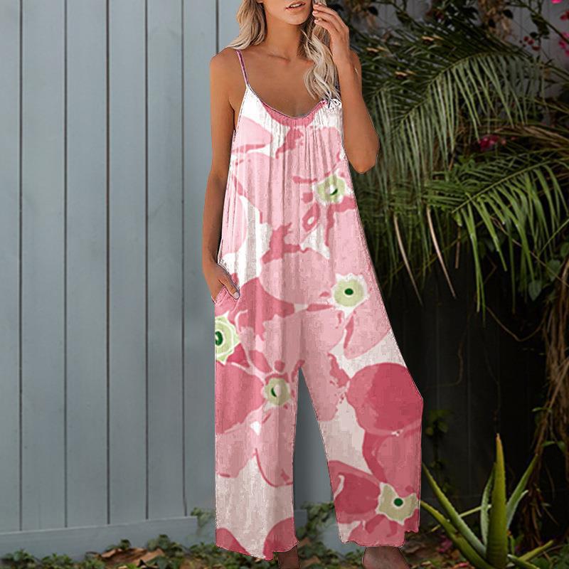 Women's Tie-Dye Wide-Leg Cami Jumpsuit