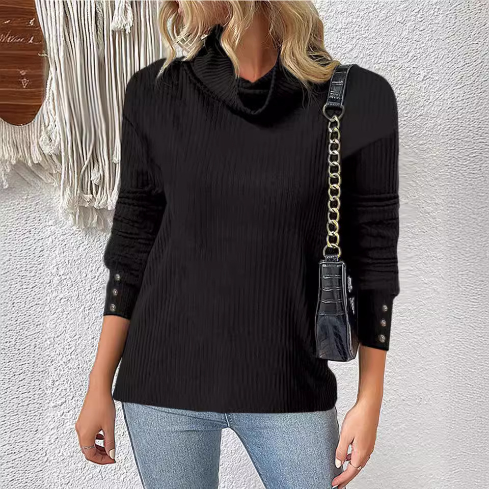 Women's High Neck Knit Sweater Pullover