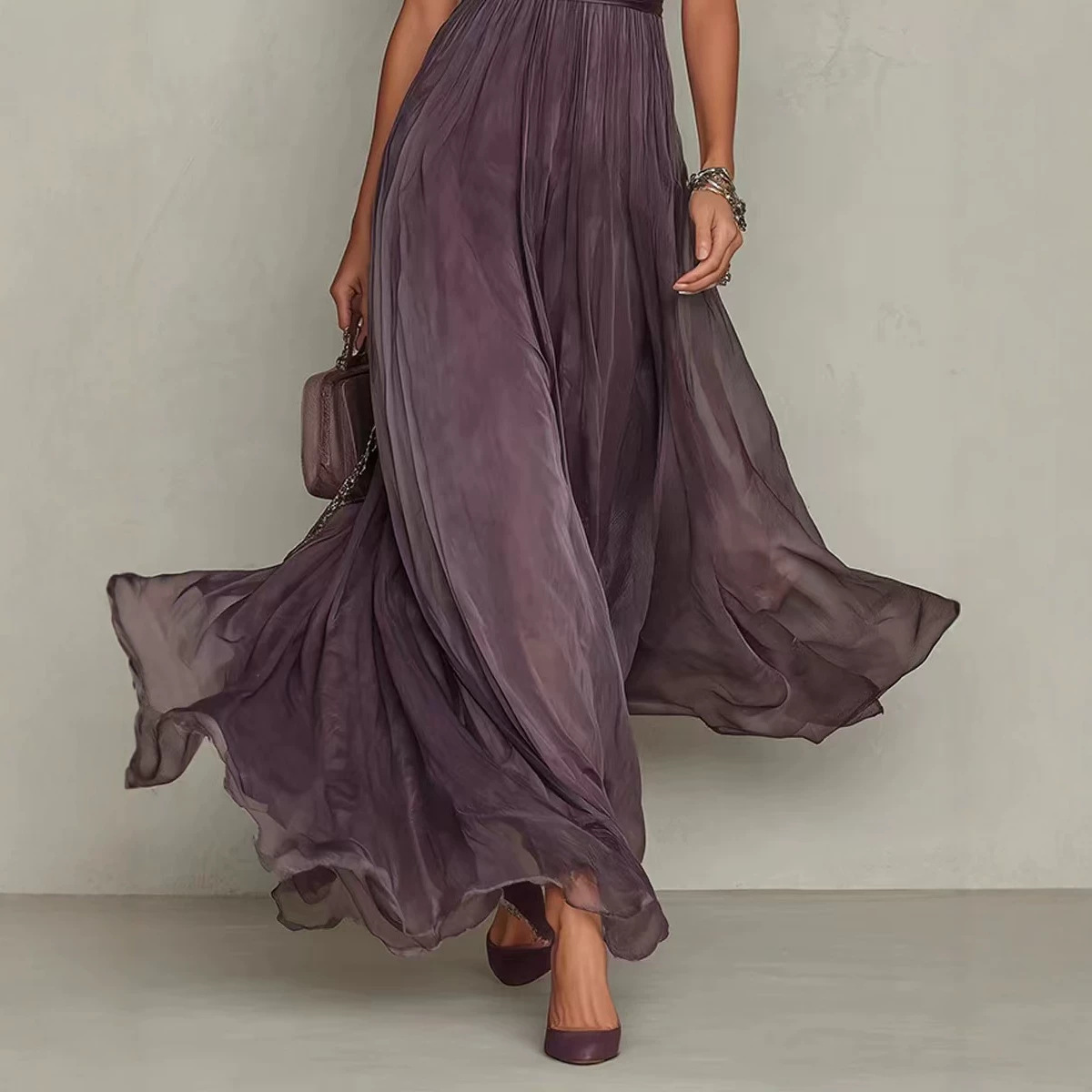 Elegant Lace-Trim Collar Waist-Cinched Midi Dress