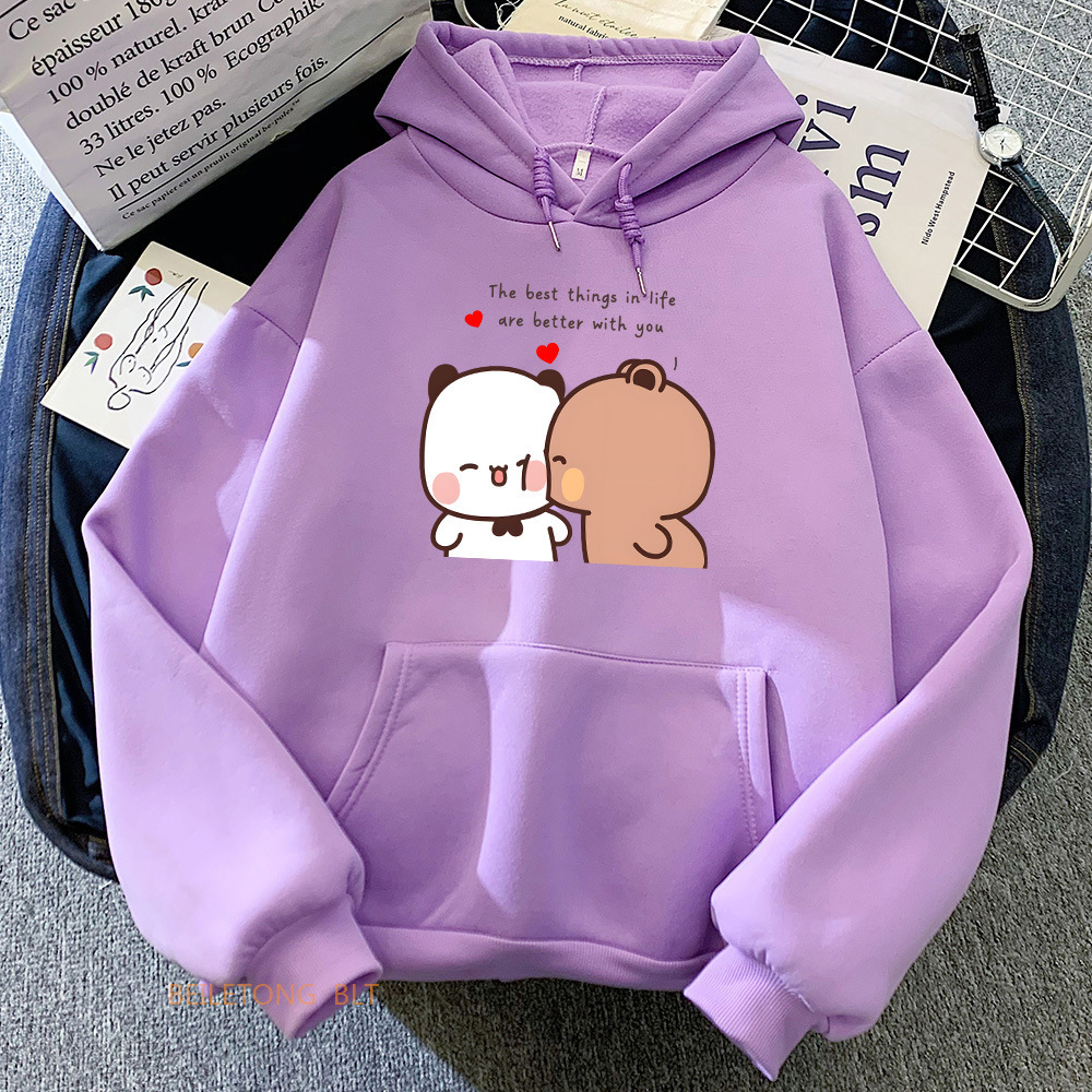 Women's Panda Heart Print Hoodie