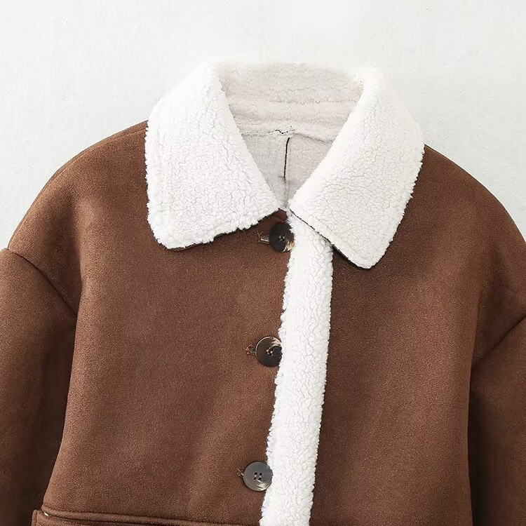 Women's Street Style Double-Sided Jacket with Patch Pockets