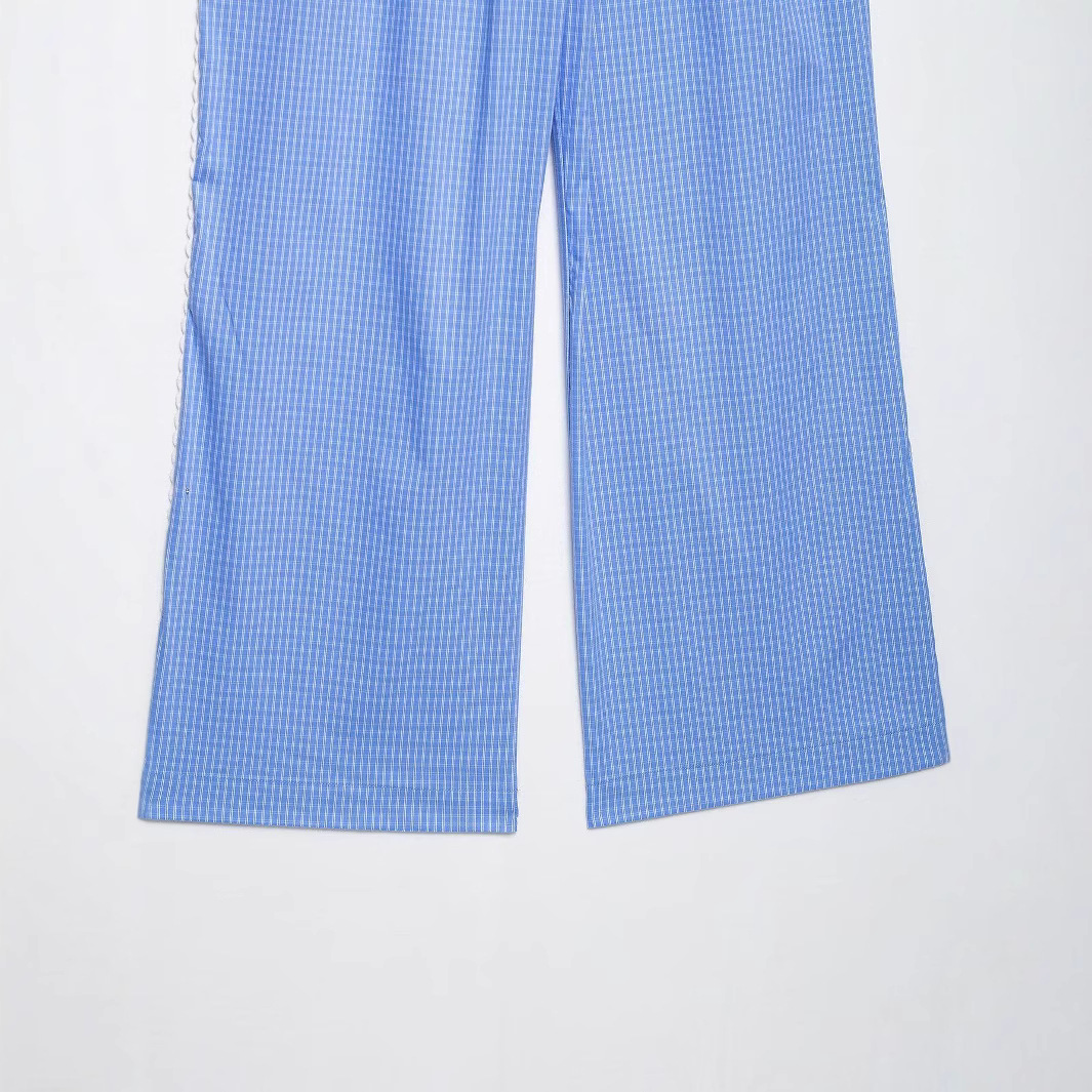Striped Wide-Leg Casual Pants