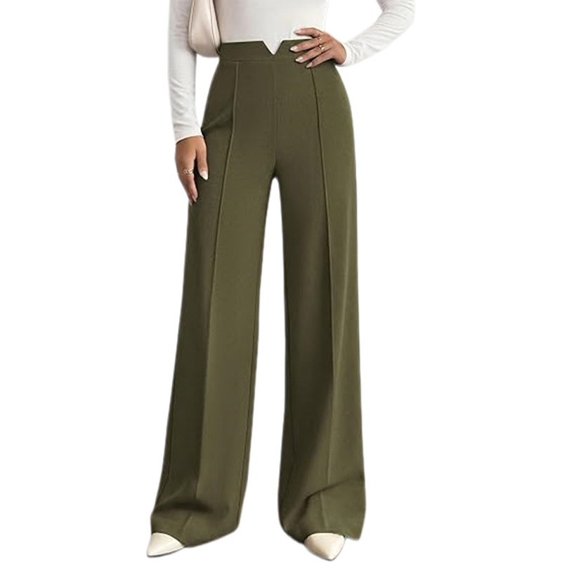 High-Waist Straight-Leg Wide-Leg Dress Pants for Women