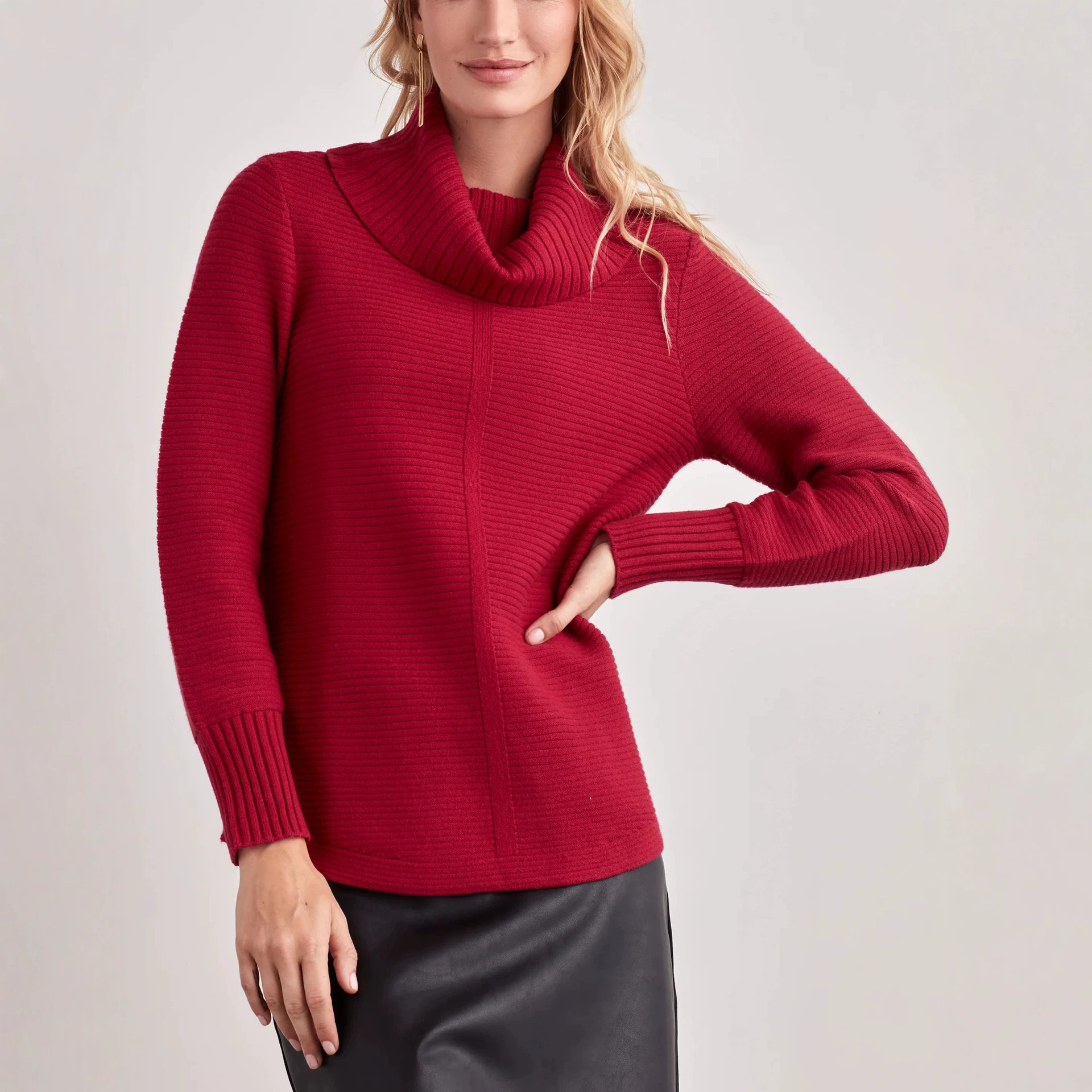 Women's Solid Color Long Sleeve Knit Top