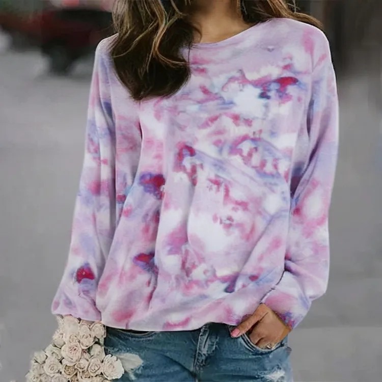 3D Print Women's Sweater Crewneck Pullover Casual Loose Long Sleeve Knit Top