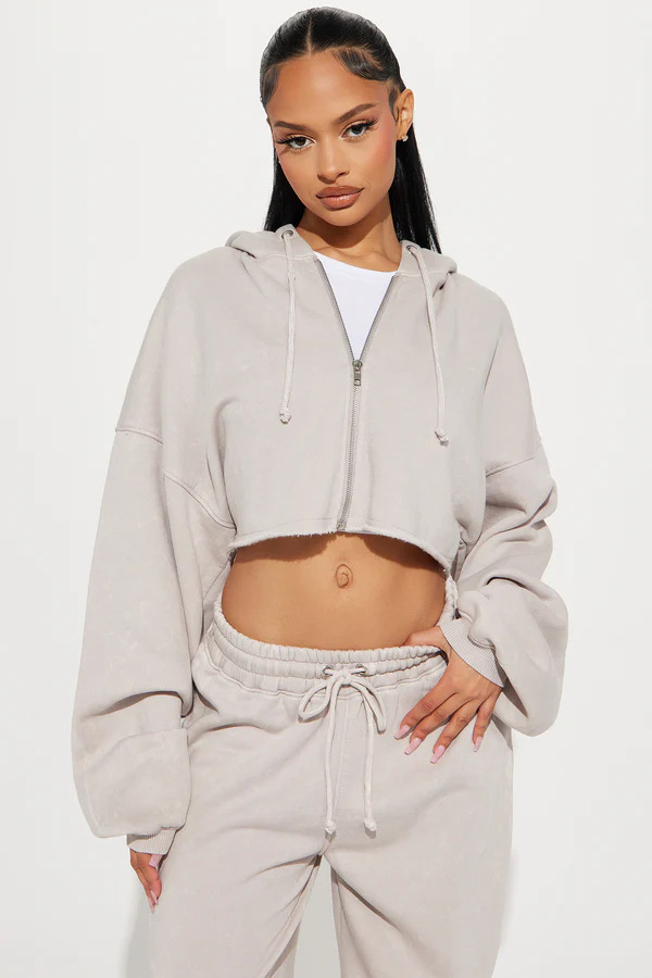 Women's Long Sleeve Zip-Up Sweatsuit Set Casual Sporty Two-Piece