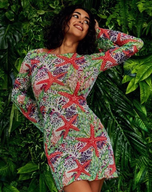 Women's Leopard Print Open Back Bell Sleeve Summer Dress