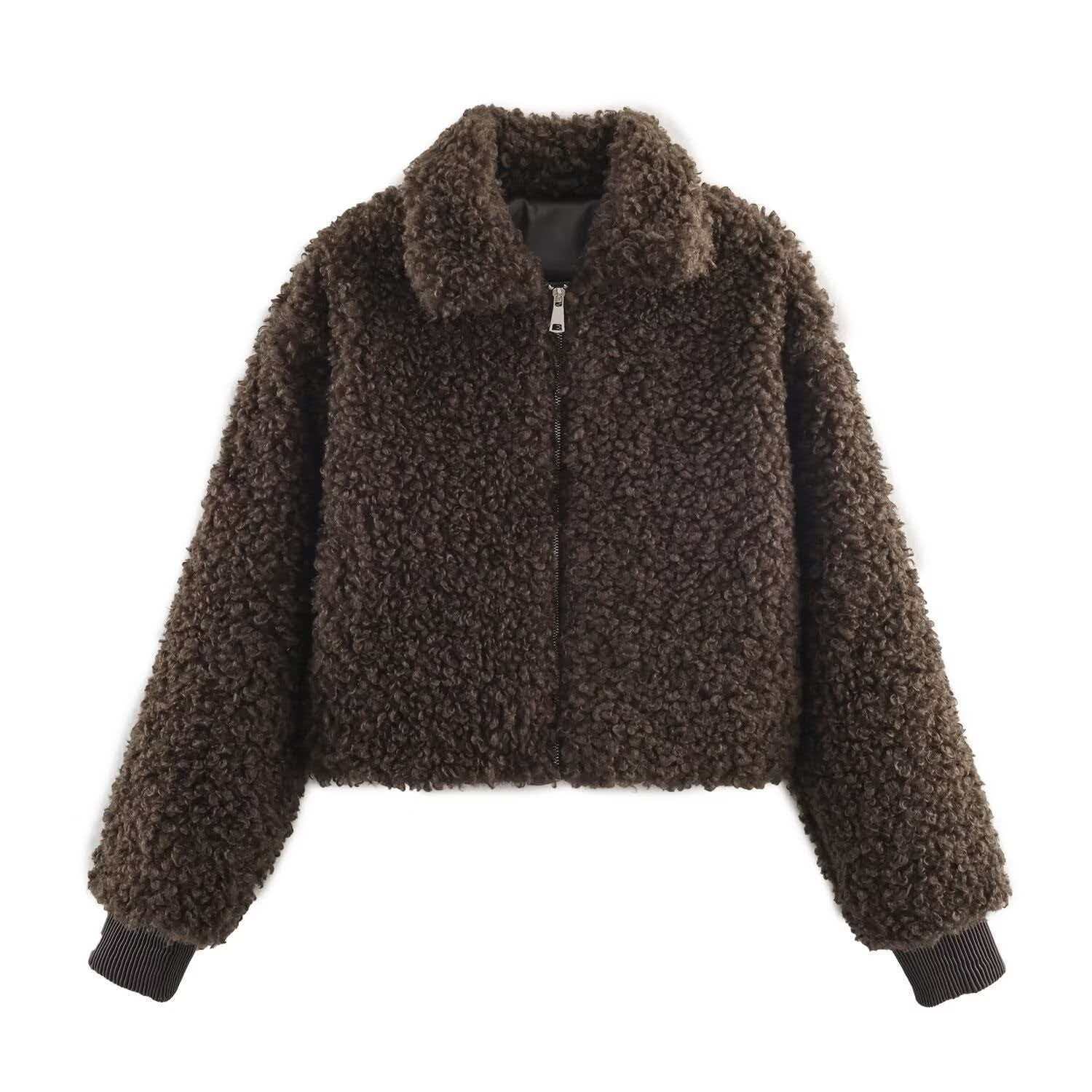 Women's Fleece-Lined Long Zip Jacket Casual Commuter Coat