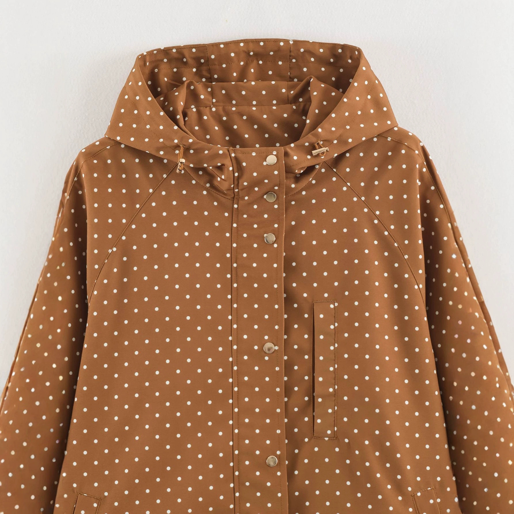 Polka Dot Hooded Trench Coat