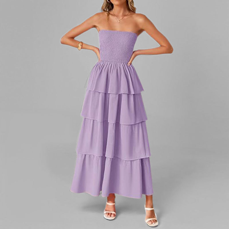 Women's Elegant Spaghetti Strap Open Back Slit Dress
