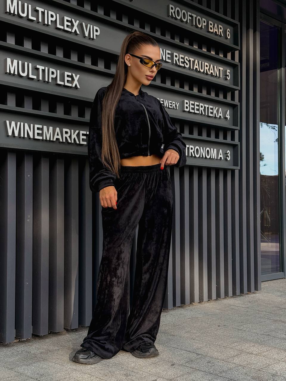 Women's Casual Two-Piece Set Long Sleeve Stand Collar Cardigan & Elastic Waist Pants