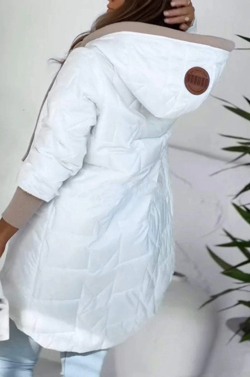 Women's Hooded Zip-Up Padded Jacket Loose Solid Color