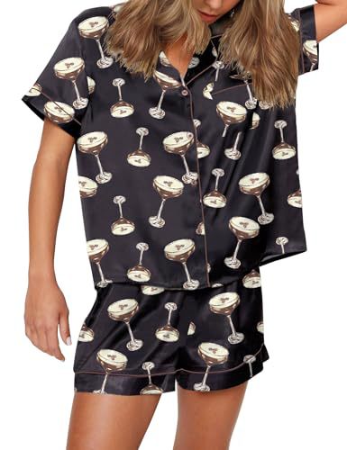 Women's Cuban Collar Animal Print Short Sleeve Shirt Set Casual Summer