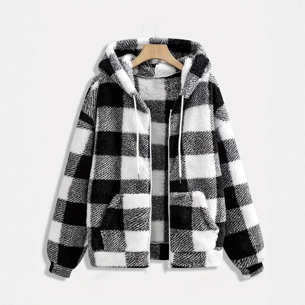 Women's Fleece Zip-Up Hooded Jacket