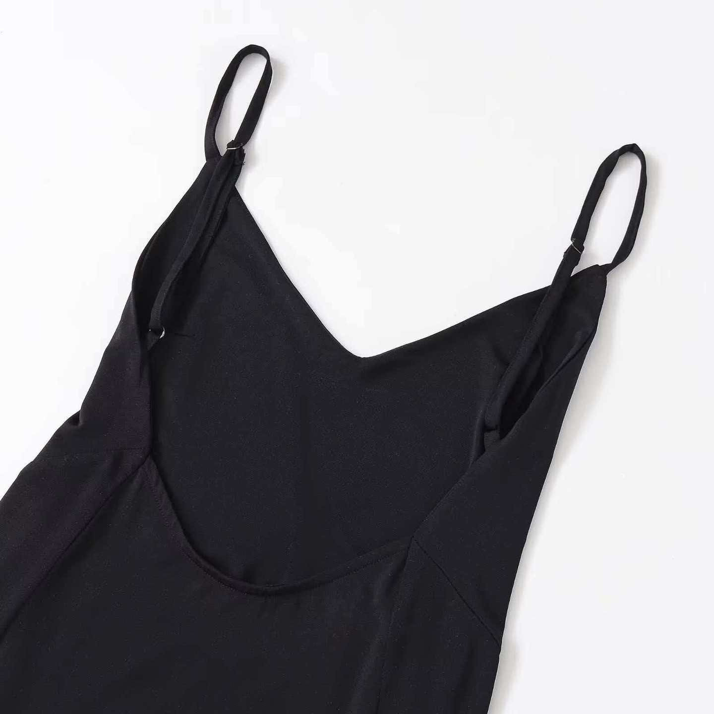 Women's Sexy Backless V-Neck Slit Cami Long Dress