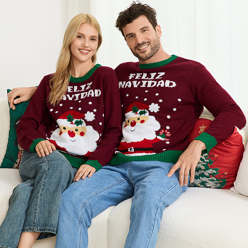 Christmas Santa Pullover Sweater for Couples and Family