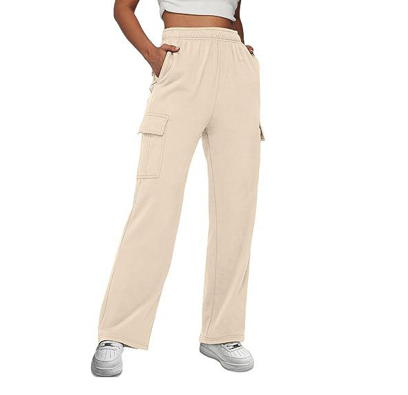 High-Waisted Wide-Leg Cargo Pants for Women, Loose Straight-Leg Casual Trousers