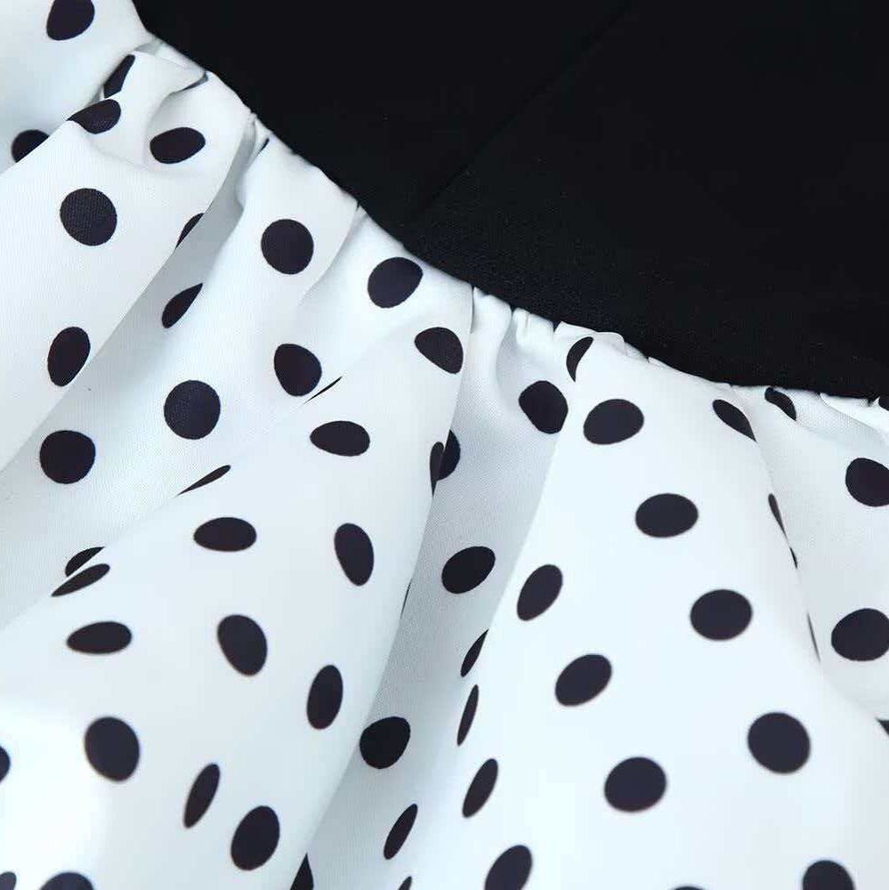 Women's Summer V-Neck Sleeveless Polka Dot Spliced Cami Dress