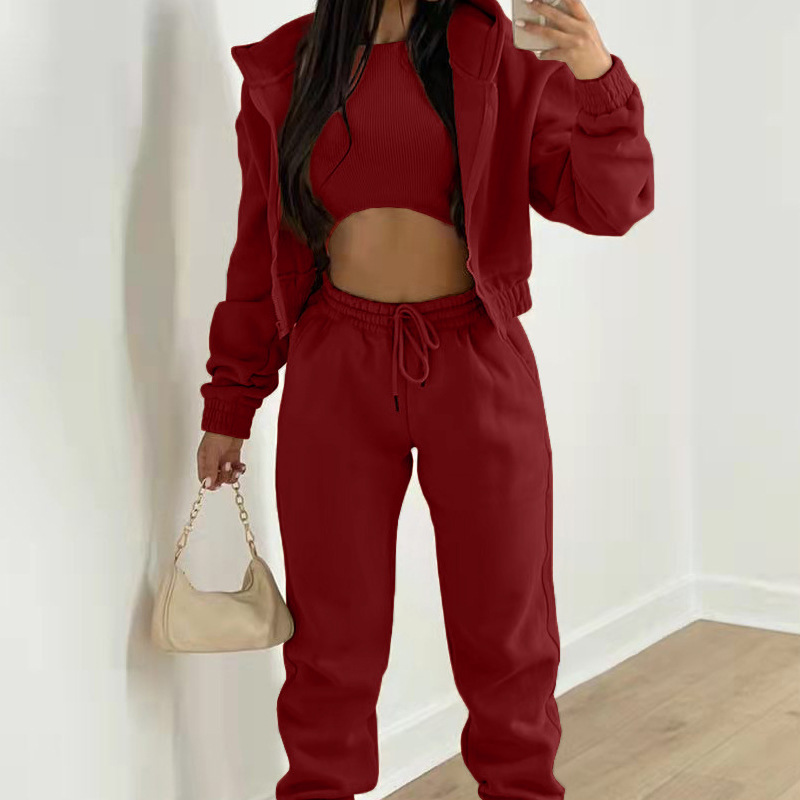 Women's Fleece-Lined Hooded Sweatshirt and Pants Set