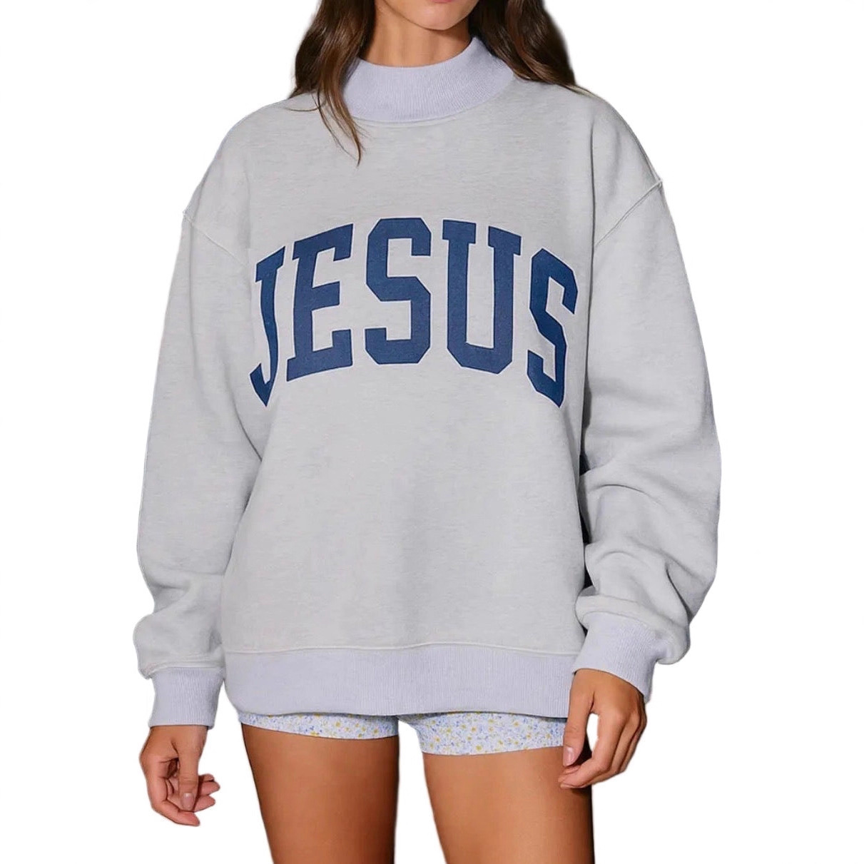 Women's Letter Print Crewneck Long Sleeve Loose Fit Sweatshirt