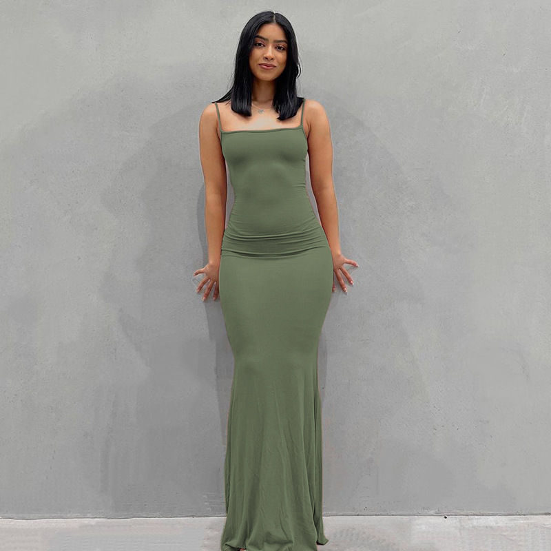 Women's Sleeveless V-Neck Bodycon Maxi Dress
