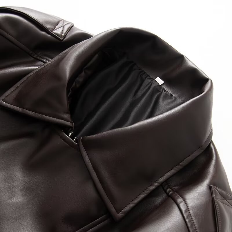 Women's Designer Loose Faux Leather Jacket