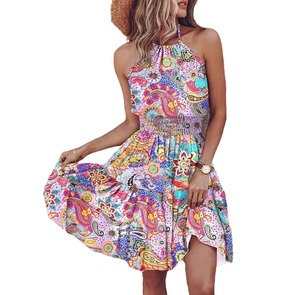 Women's Off-Shoulder Halter Neck Summer Dress