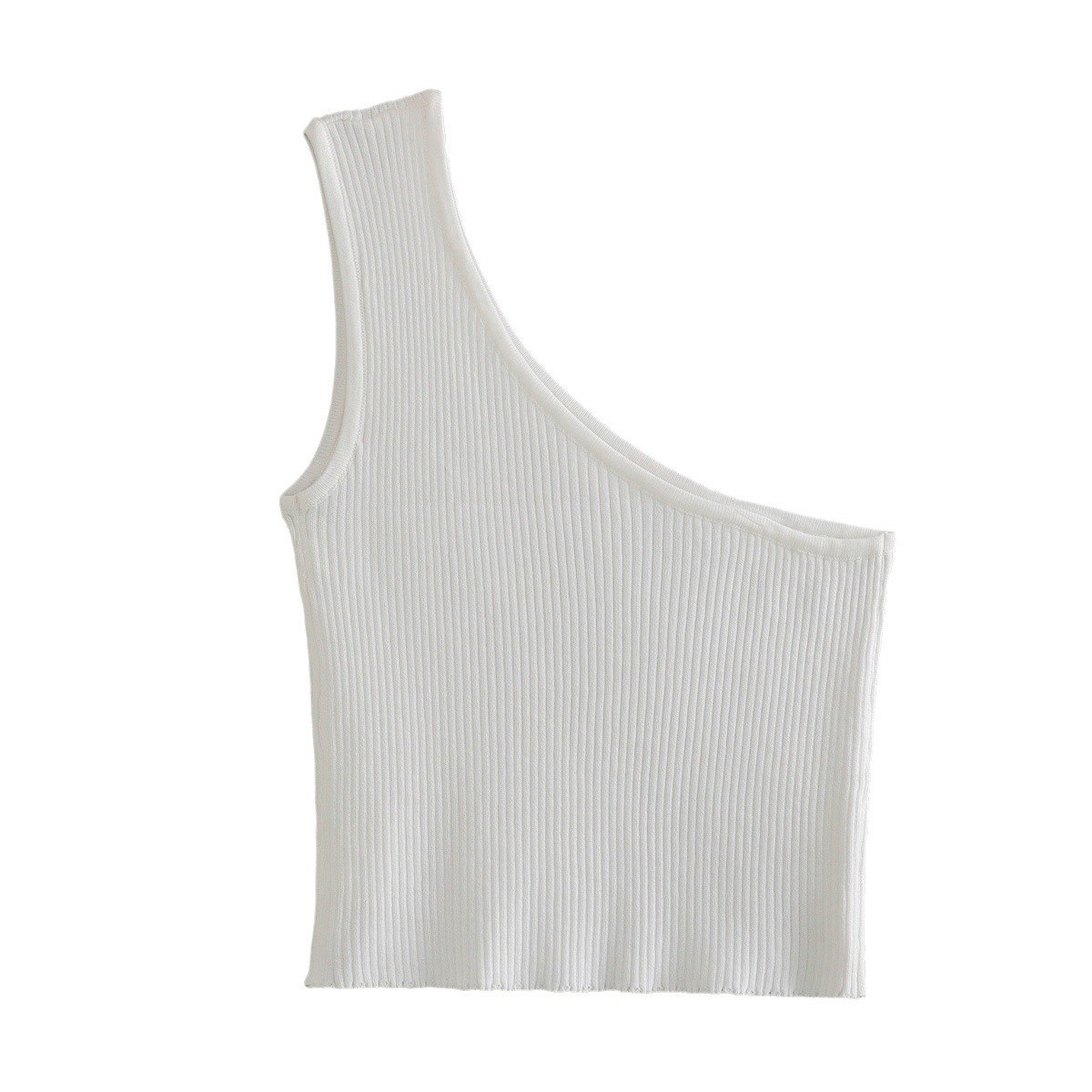 Women's Sexy Slim Fit One-Shoulder Knit Top Solid Color