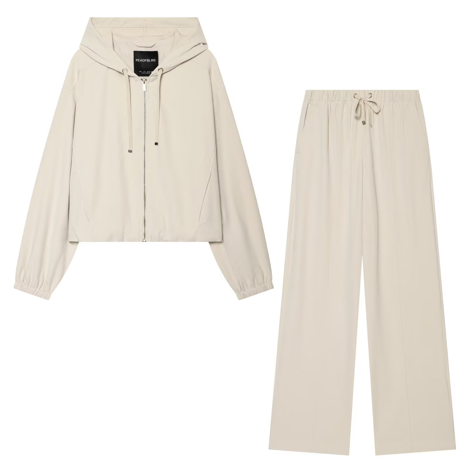 Women's Hooded Bomber Jacket and Wide-Leg Pants Set