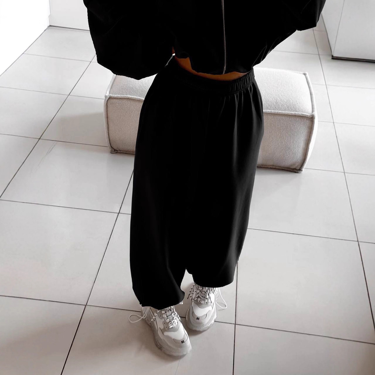 Women's Solid Color Zip-Up Hooded Cardigan & Jogger Pants Two-Piece Set