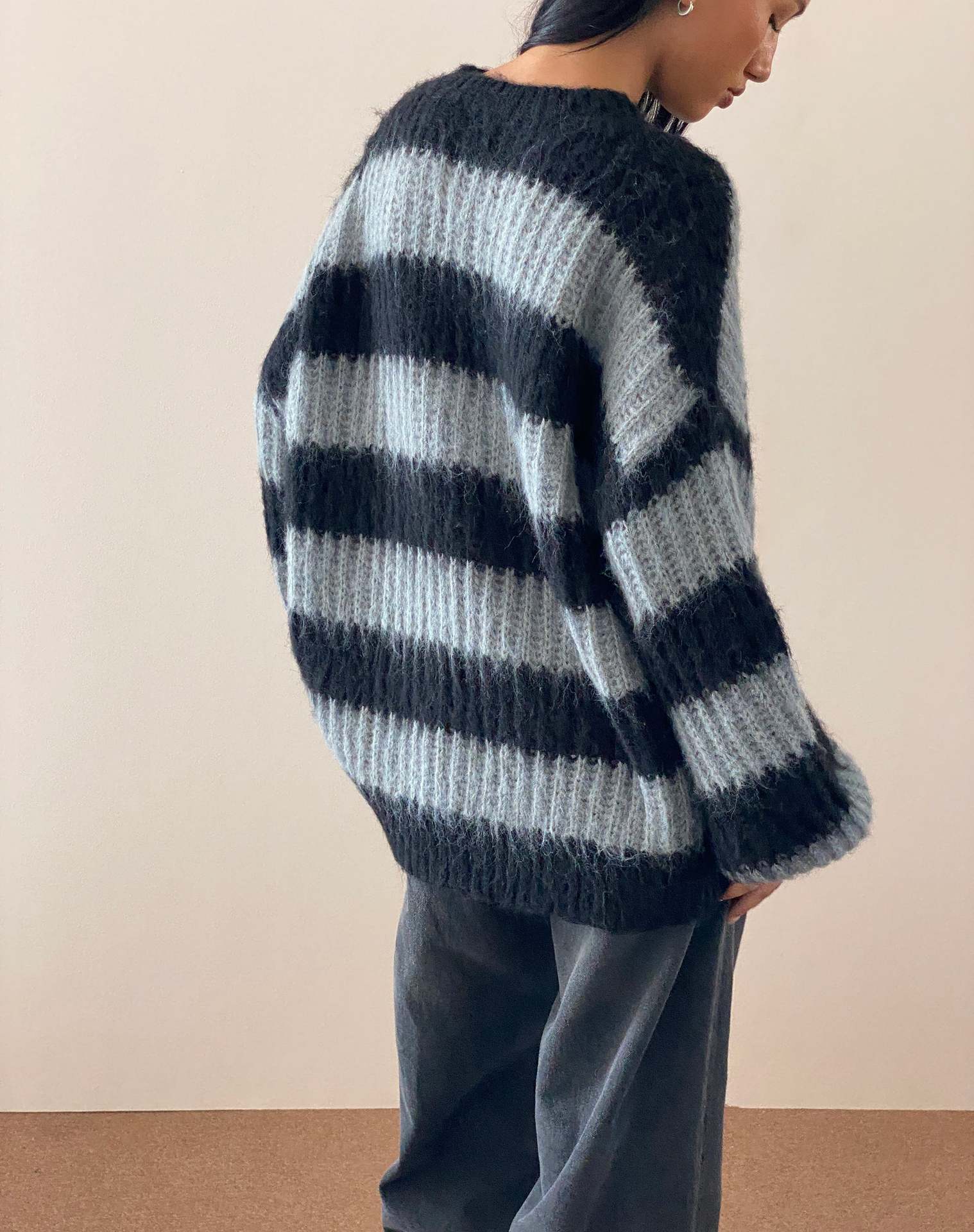 Women's Striped Crewneck Pullover Knit Sweater