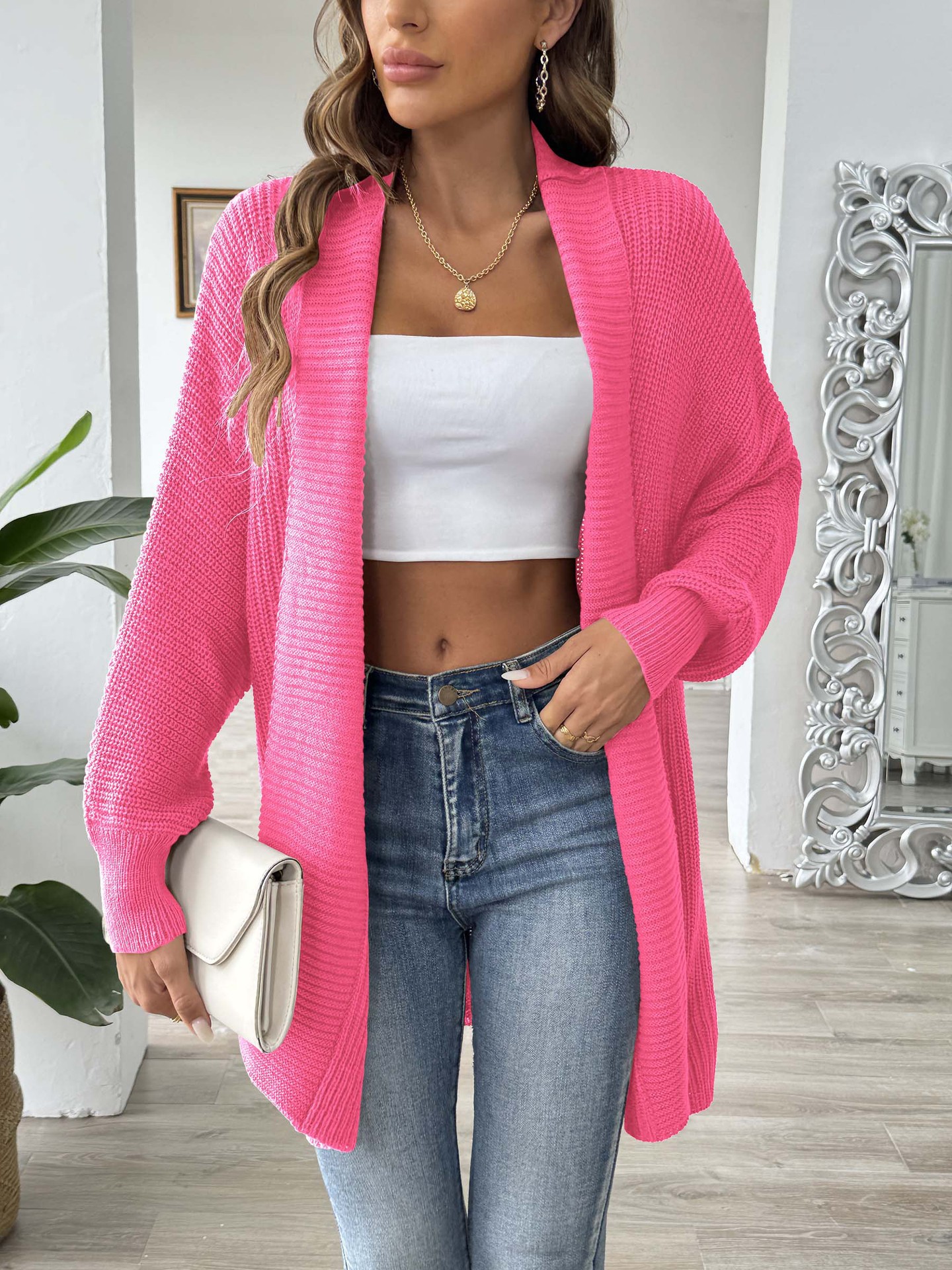 Women's Loose Knit Cardigan Sweater Coat