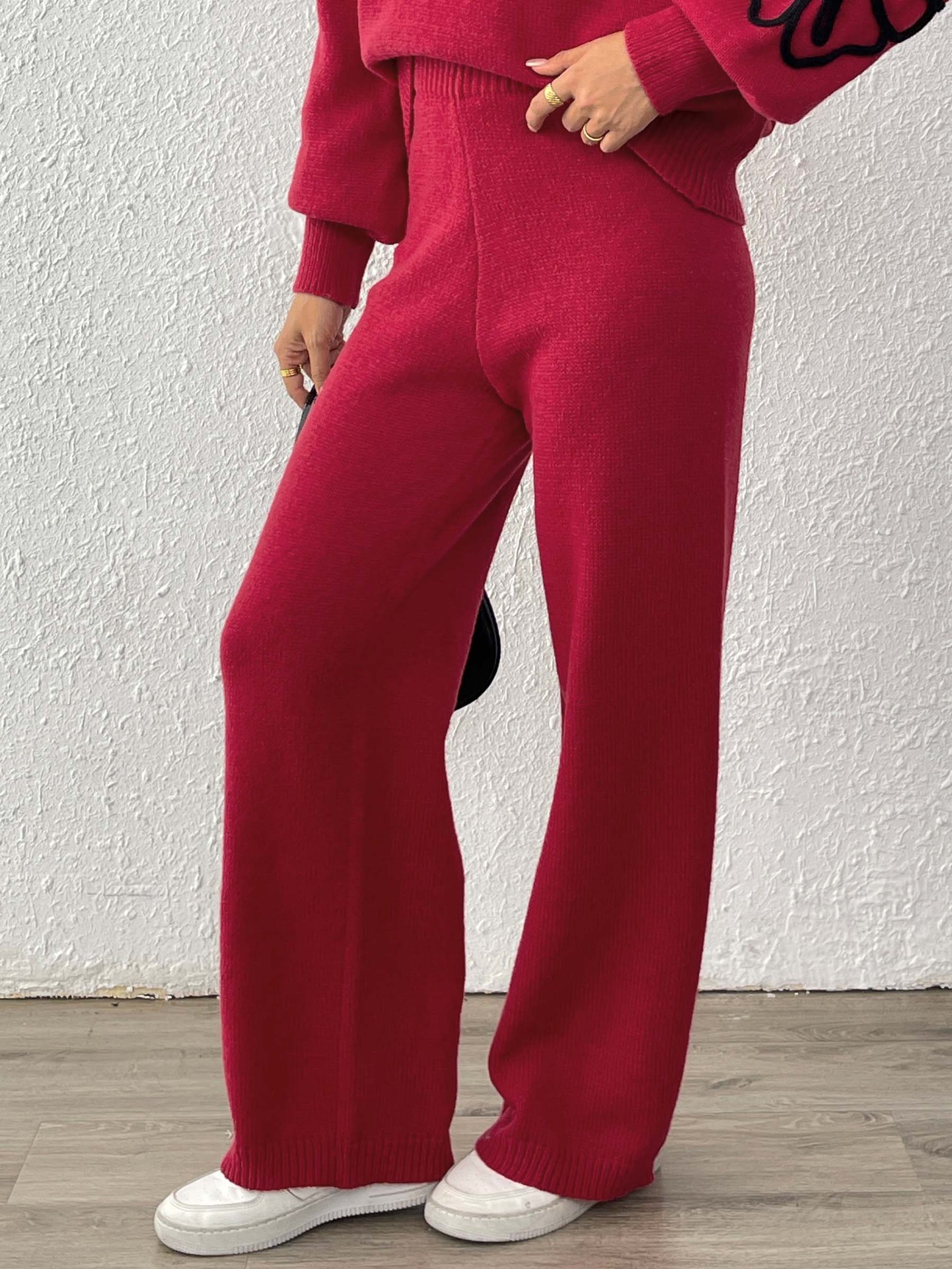 Women's High-Waist Straight Wide-Leg Pants