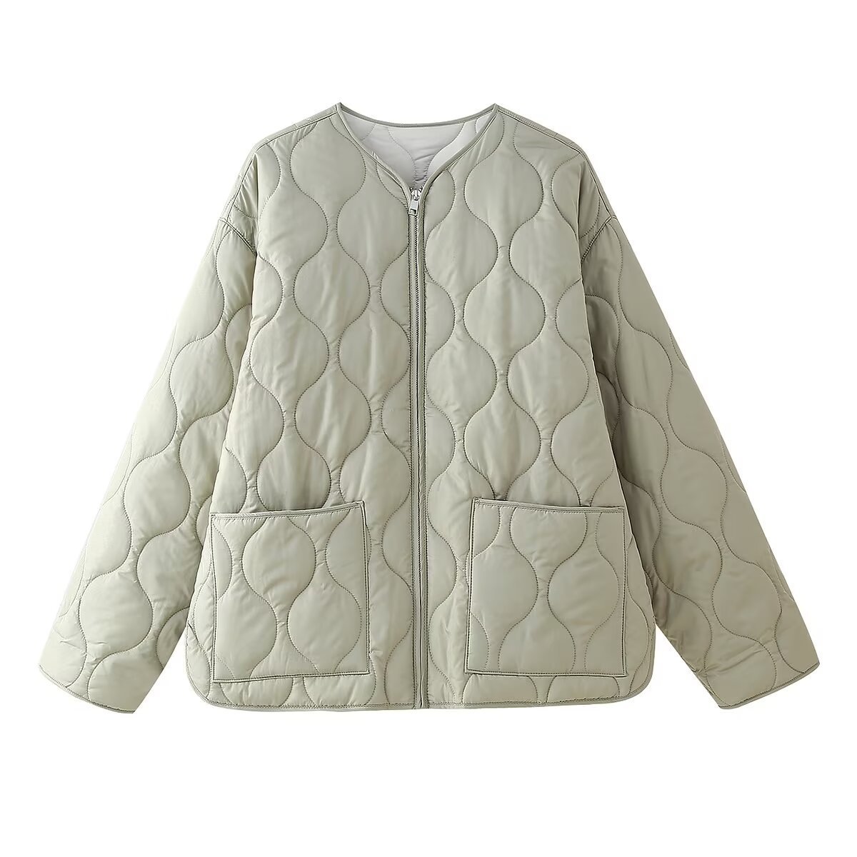 Women's Street Style Padded Jacket with Zip