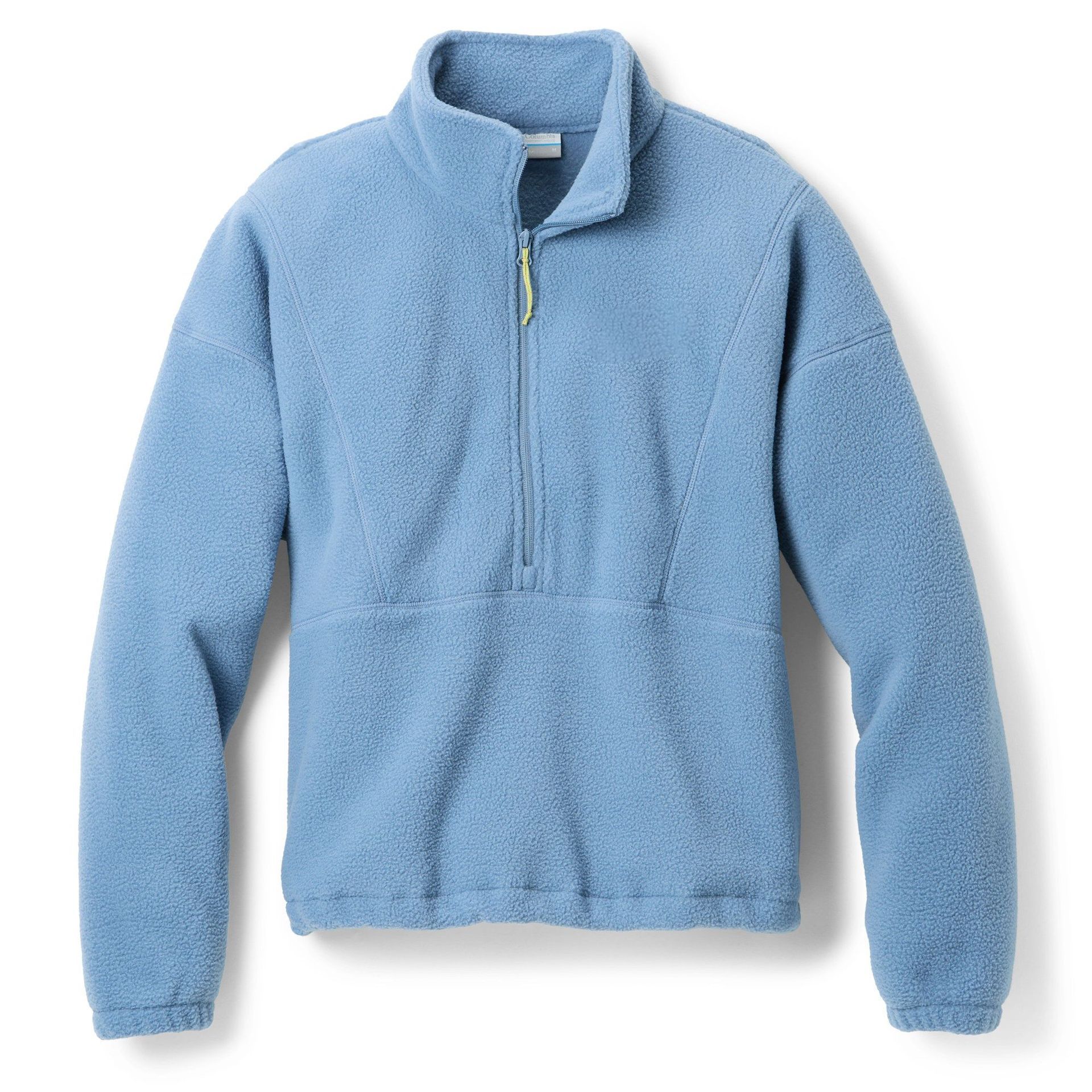 Retro High Neck Half-Zip Loose Long Sleeve Top for Women