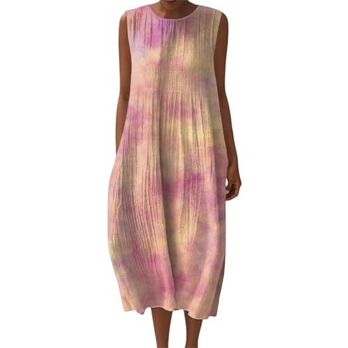 Women's Vintage Floral Print Sleeveless Midi Dress
