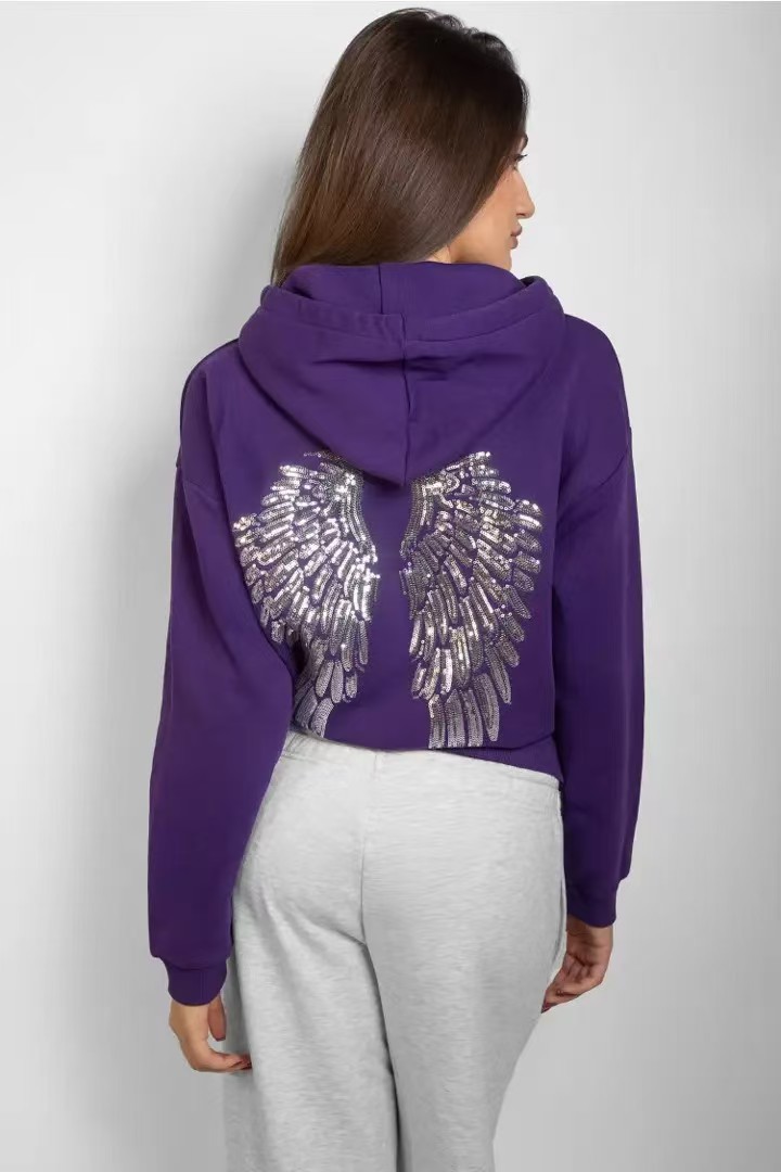 Women's Wing Sequin Embroidered Casual Two-Piece Set