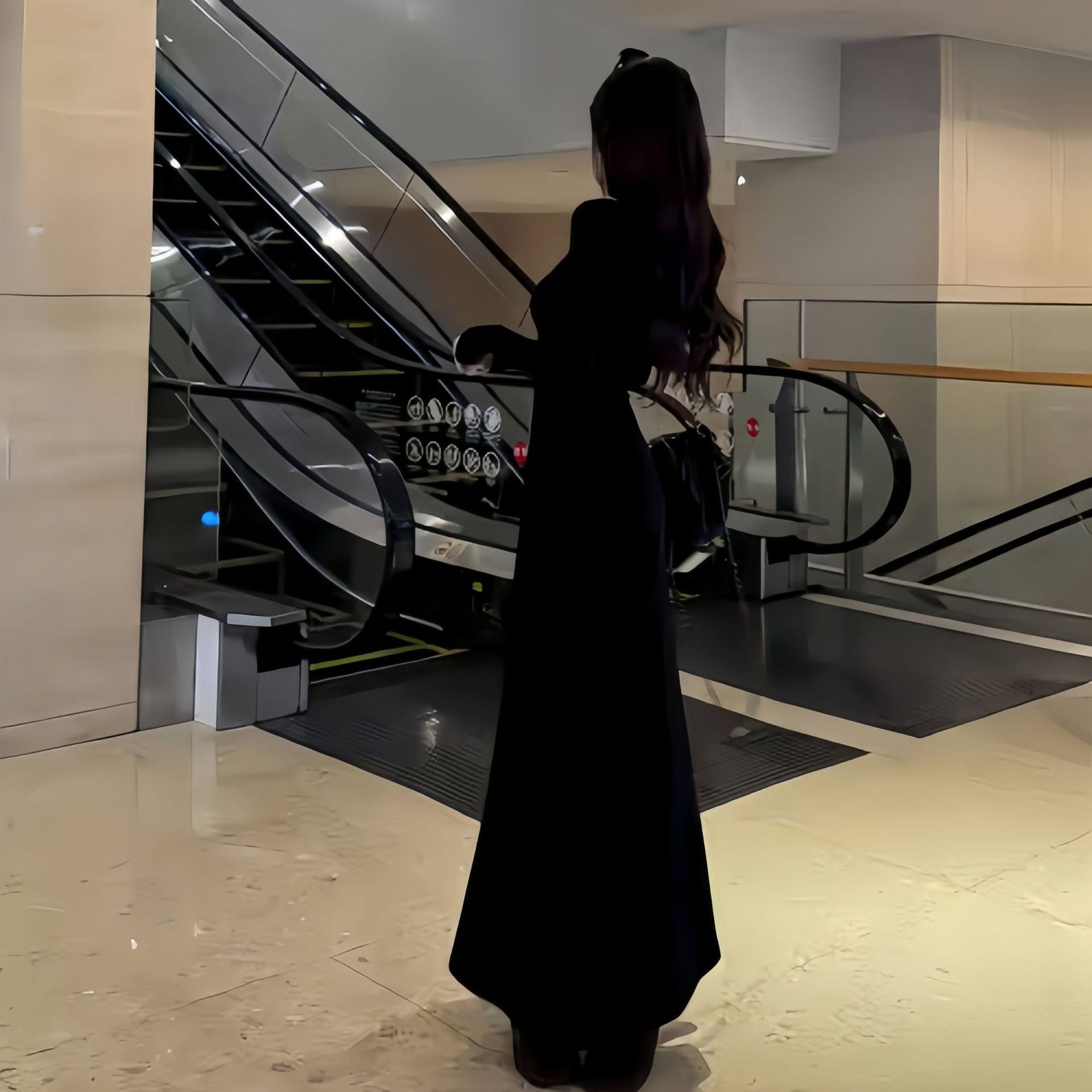 Hepburn Style Black Long Sleeve Dress Slim Fit A-Line