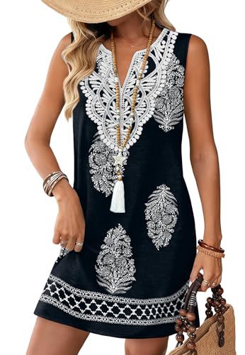 Women's Vintage Floral Sleeveless Midi Dress