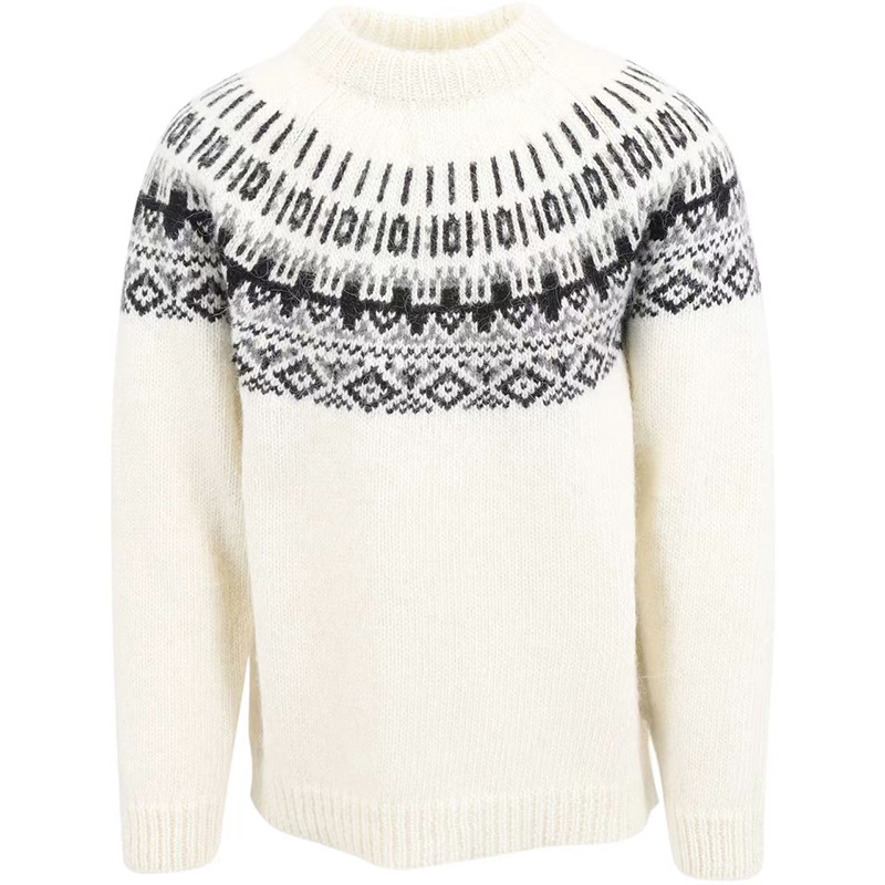Women's Color-Block Crewneck Sweater Slim Fit Knit Pullover