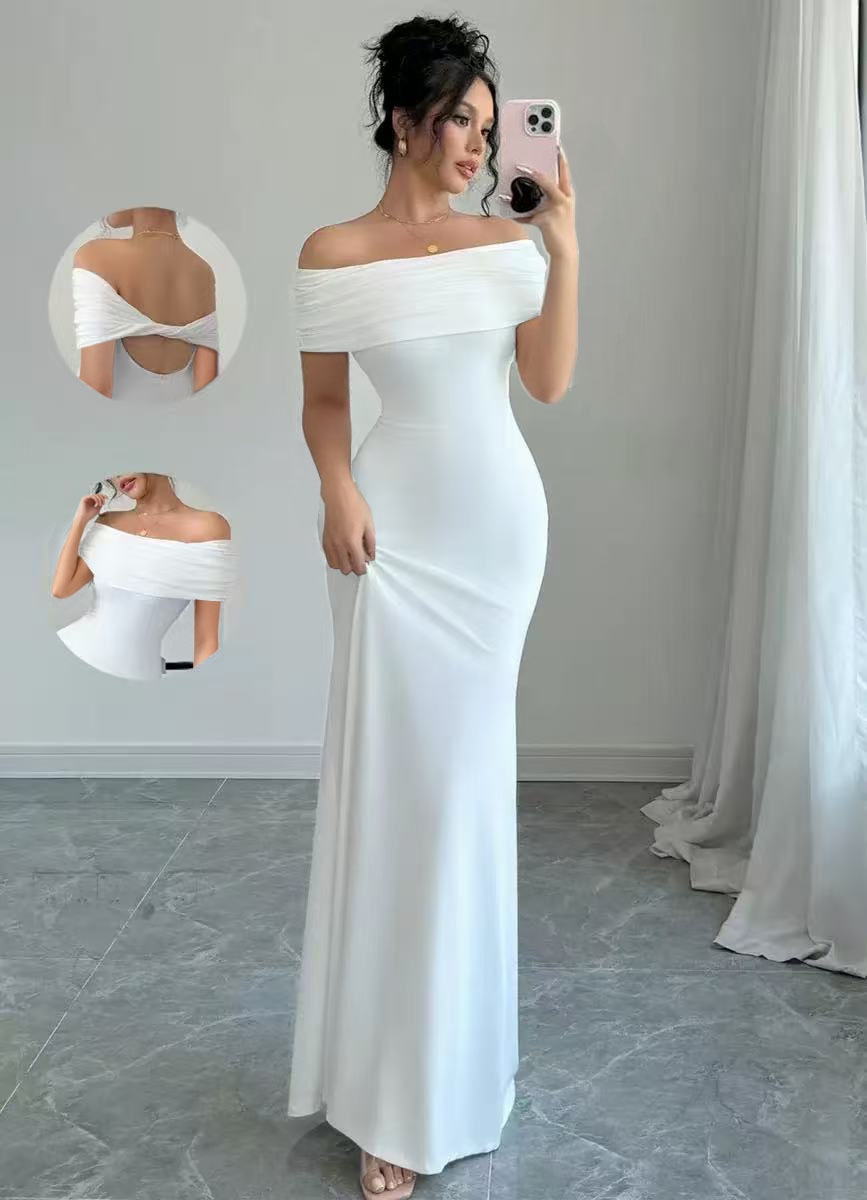 Sleeveless Off-Shoulder Bodycon Dress