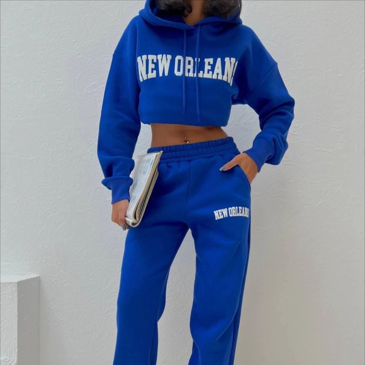 Women's Printed Sweatshirt and Pants Two-Piece Set