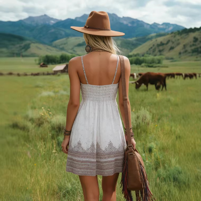 Bohemian V-Neck Floral Print Sleeveless Chiffon Mini Dress